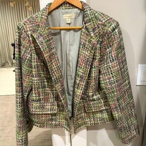 Appleseed’s Women’s Tweed Open Front Jacket Size 16